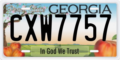 GA license plate CXW7757