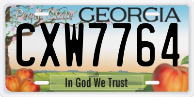 GA license plate CXW7764