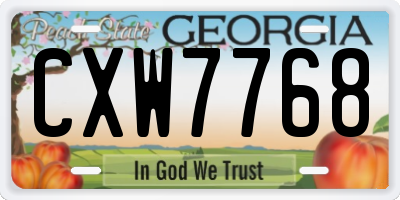 GA license plate CXW7768
