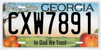 GA license plate CXW7891