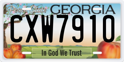 GA license plate CXW7910