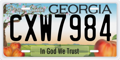 GA license plate CXW7984