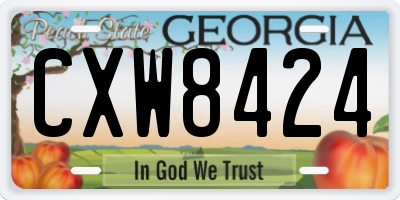 GA license plate CXW8424