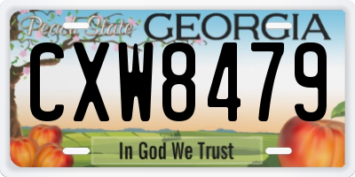 GA license plate CXW8479
