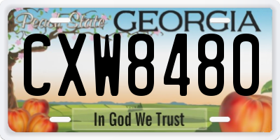 GA license plate CXW8480