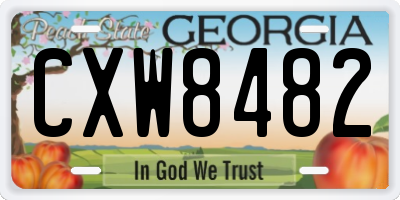GA license plate CXW8482
