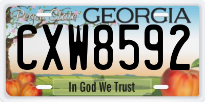 GA license plate CXW8592