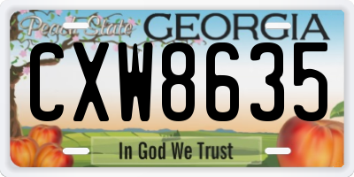 GA license plate CXW8635