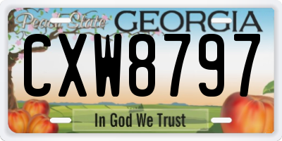 GA license plate CXW8797