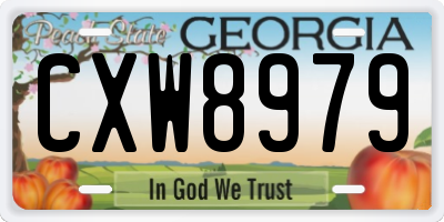 GA license plate CXW8979