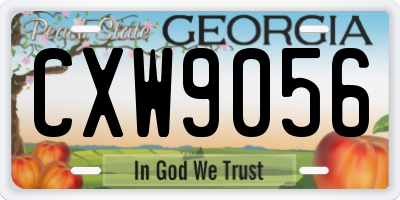 GA license plate CXW9056