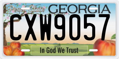 GA license plate CXW9057