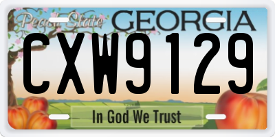 GA license plate CXW9129