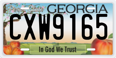 GA license plate CXW9165