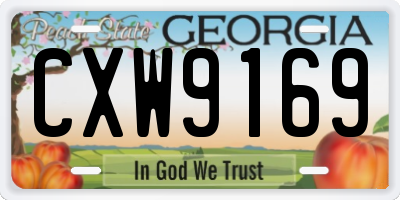 GA license plate CXW9169