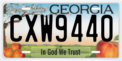 GA license plate CXW9440