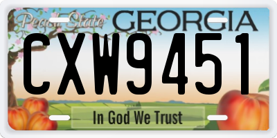 GA license plate CXW9451