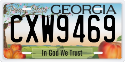 GA license plate CXW9469