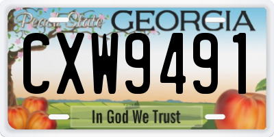 GA license plate CXW9491