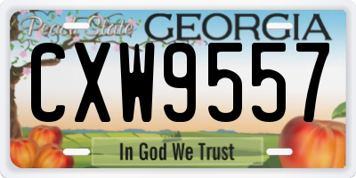 GA license plate CXW9557