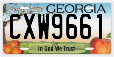 GA license plate CXW9661