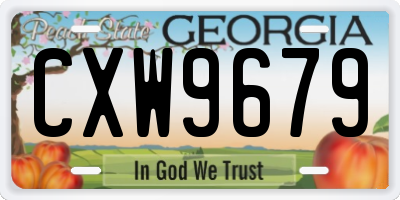 GA license plate CXW9679