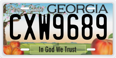 GA license plate CXW9689
