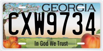 GA license plate CXW9734