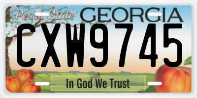 GA license plate CXW9745