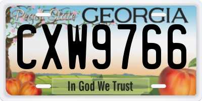 GA license plate CXW9766