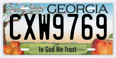 GA license plate CXW9769
