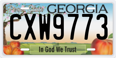 GA license plate CXW9773