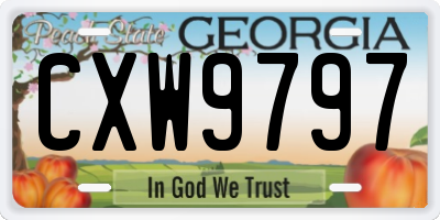 GA license plate CXW9797