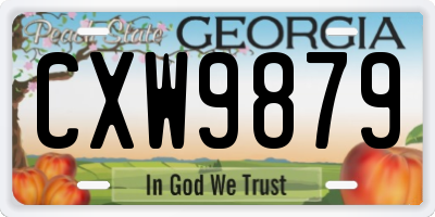 GA license plate CXW9879