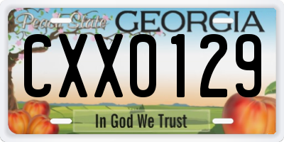GA license plate CXX0129