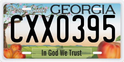 GA license plate CXX0395