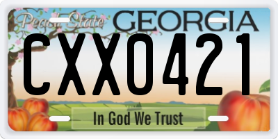 GA license plate CXX0421