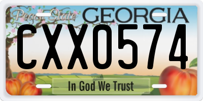 GA license plate CXX0574