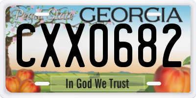 GA license plate CXX0682