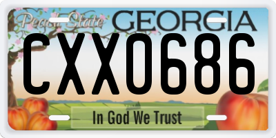 GA license plate CXX0686