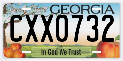 GA license plate CXX0732
