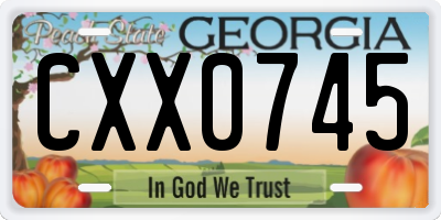 GA license plate CXX0745