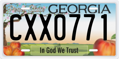 GA license plate CXX0771