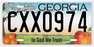 GA license plate CXX0974