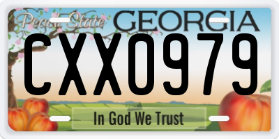 GA license plate CXX0979