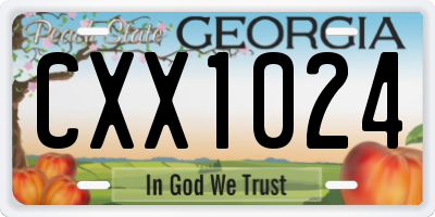 GA license plate CXX1024