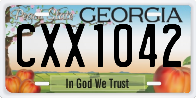 GA license plate CXX1042