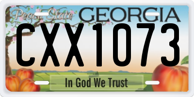 GA license plate CXX1073
