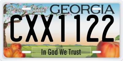 GA license plate CXX1122