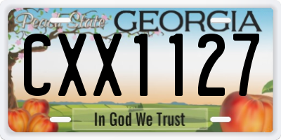 GA license plate CXX1127